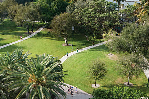 Coral Gables campus aerial shot